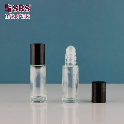 Mua 4ml 5ml 8ml 10ml Đen màu Solid Screw Cap Wall Glass Roll On Bottle PP Ball Perfume Oil sản xuất trực tuyến