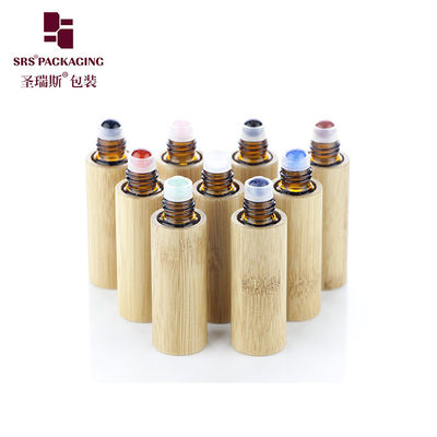 kupować BG-5ML Maszaż Bamboo Glass Gemstone Roller Flask For Aromatherapy Oil produkcja online