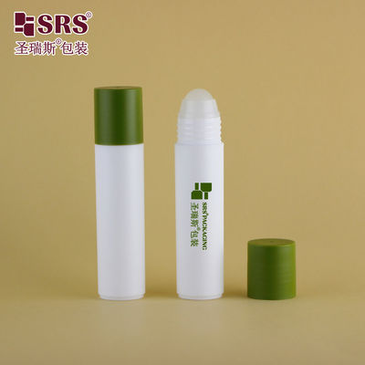 خرید RPP(P)-30ml 1oz White Matte Frosted Bottle In Plastic با کلاه سبز ارتش مته با رولر بال اپلیکاتور برای لوازم آرایشی تولید آنلاین