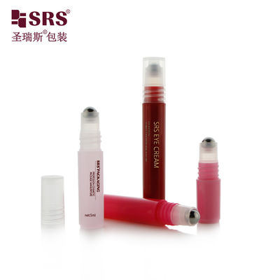 Beli RPPH-8ML Injeksi Merah Glossy Custom Design PP Plastik Container Dengan Cap Stainelss Steel Ball Roll On Untuk CosmeticSerum pembuatan online