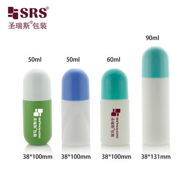 comprar Botella de desodorante roll-on blanca de 2oz y 3oz con tapa y bola rodante de plástico PP Fabricación en línea