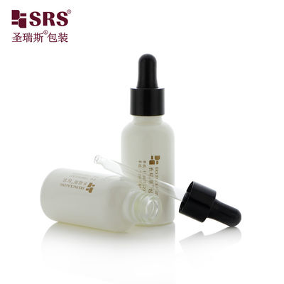 comprar D001-50ml Frascos conta-gotas vazios de vidro com revestimento branco 5-100ml para soro facial Fabricação em linha
