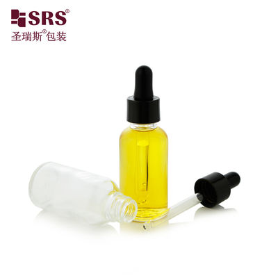 comprar Serum Facial Garrafa de óleo essencial de vidro Limpa com conta-gotas Fabricação em linha