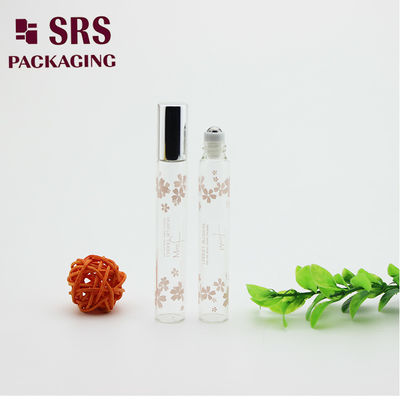 comprar Rollo de vidrio de aceite esencial de color transparente SRS de 10 ml en botella con tapa de aluminio plateada Fabricación en línea