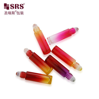 Mua BLPM-10ml Hot Red Gradient Magenta Glass Vial Roll On Container With Metal Cap Steel Ball Cho Dầu thiết yếu sản xuất trực tuyến