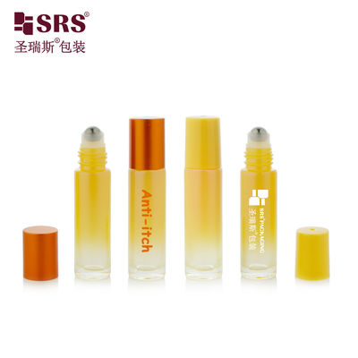 buy BLPM-10ml Mould Glass Roller Bottle with Matte Gradient Yellow Color Customization Free Sample with Steel Ball for Scent Perfume online manufacture