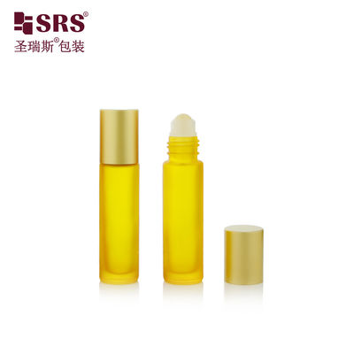 kopen BLPM-10ml roestvrij staal rolbal dikke wand rol op glasfles voor huidverzorging Essence met matgoud dop voor geurende parfum online vervaardiging