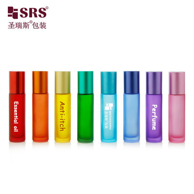 comprare BLPM-10ml Produzione Arcobaleno Colorato Opzioni di Personalizzazione Superficie Smerigliata Manipolazione Bottiglia Roller in Vetro Vuota da 10ml Con sfera di giada Per Olio Profumato Anti-Prurito fabbricazione online