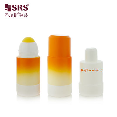 ซื้อ 75ML RPPE P Custom Gradient Orange Matte Mould Empty Roll On Bottle สําหรับการใช้งานเจลผ่อนคลายกล้ามเนื้อเพื่อความงาม การผลิตออนไลน์