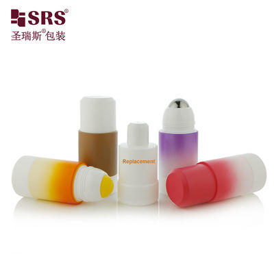 kupować PP PCR Plastic Refillable Roll On Perfume Bottle 50ml 75ml Eco Friendly Cylinder Round Design do pielęgnacji osobistej produkcja online