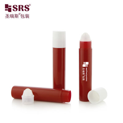 acheter Emballage cosmétique de soins personnels Bouteilles à bille en plastique rouge moulé brillant personnalisé avec bouchon blanc 20 ml Emballage primaire fabrication en ligne