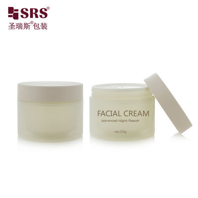 comprar SRSJK-250g Pote de Creme de Plástico Transparente Fosco Ecológico Frasco de Parede Dupla de Laboratório Com Embalagem de Pote de Forma Cilíndrica Redonda Para Cosméticos Fabricação em linha