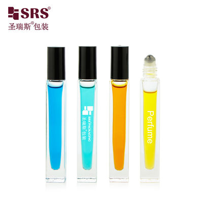 buy Square Shape Glass Roll On Bottle with Thick Wall and Custom Color for No Leakage No Scratching Essential Oil and Perfume online manufacture