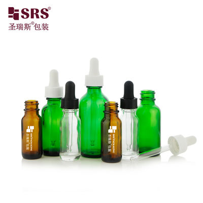 kopen Warm verkoopt 15 ml 30 ml 60 ml groene Amber transparante glasdruppelfles online vervaardiging