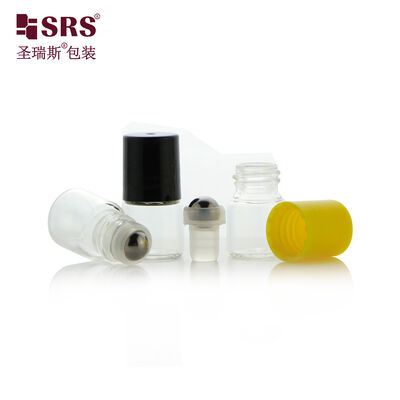 kopen 1ML 2ML Glazen Fles Met Gouden Dop Stalen Kogel Roll-On Fles Parfum Roll-On Kleine Capaciteit Mat Zwarte Glazen Fles online vervaardiging