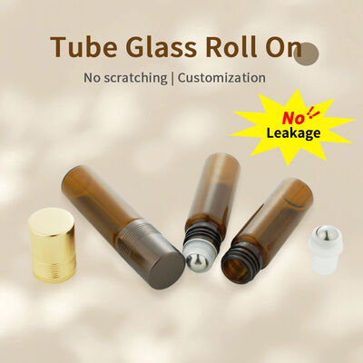 Buy Multi-size Amber Glass Roll-On Bottle with Silver Cap for Essential Oil & Perfume 6ml 8ml 10ml 15ml online manufacture