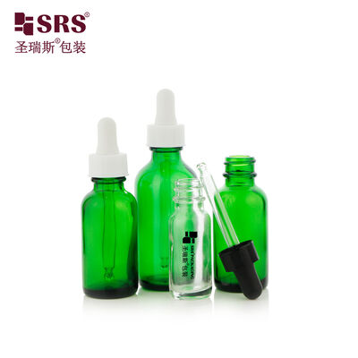 satın al BOS001-60ML Esansiyel Yağ Serumu Ambalajı İçin Beyaz Kapaklı Toptan Yeşil Cam Damlalık Şişeler Çevrimiçi üretim