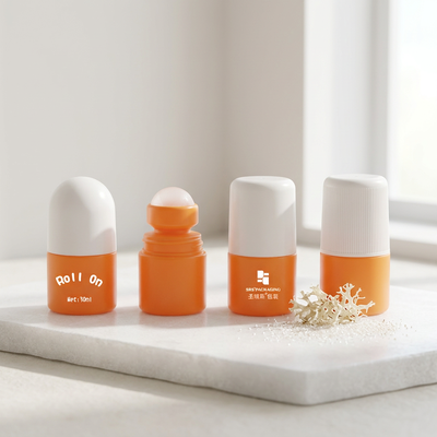 kupić Butelka na kulkę PP w kształcie kapsułki 30 ml, matowa pomarańczowa, pusta butelka z rolką do opakowań dezodorantów i środków odstraszających komary produkcja online