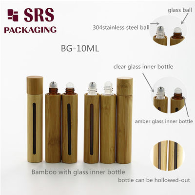 comprare BBLP-10ml Customized Inner Glass Bamboo Roll On Bottle per confezioni di varie dimensioni fabbricazione online