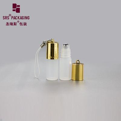 Buy SRS cosmetic empty round shape white color mini 3ml plastic roll on bottle with hook online manufacture