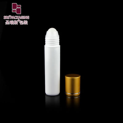 buy SRS packaging white color round shape empty cosmetic 30ml plastic roll on bottle online manufacture