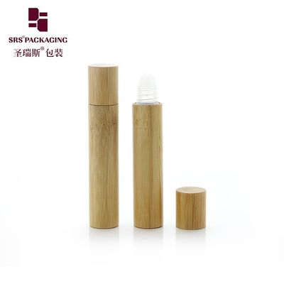 BPP-8ML Natural Bamboo Wooden Cap Plastic Roller Bottle For Personal Care Packaging