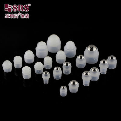Round Glass Roller Ball Translucent Screw On Closure For Cosmetic