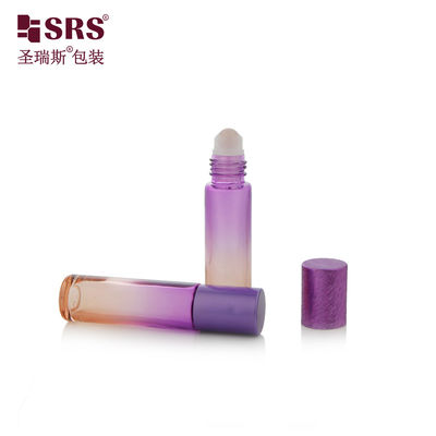 BLPM-10ml Cute Purple Glass Roller Flasks Cylindrical Round 21MM Diameter Vial With Aluminum Cap For Perfume Oils (Słodkie fiolki z fiolką o średnicy 21 mm z aluminium)