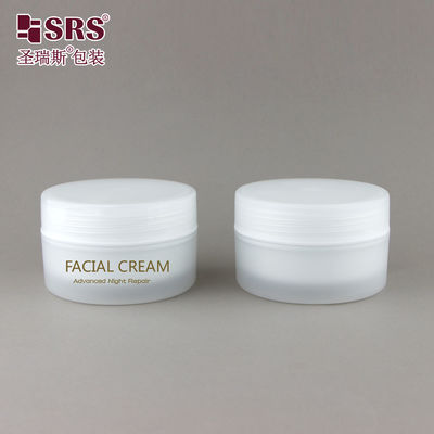 SRSJK-100g Frosted Matte Finsih Jar With White Inner Pot PP Plastic Jar Set With Lid Untuk Pembersihan Balm Kosmetik