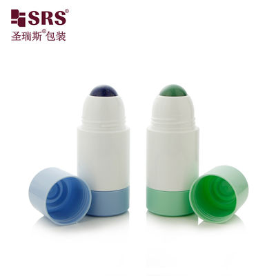 50ml Empty Reusable PP PCR Plastic Roller Bottle With Gemstone Ball For Cosmetic And Pharmaceutical Packaging