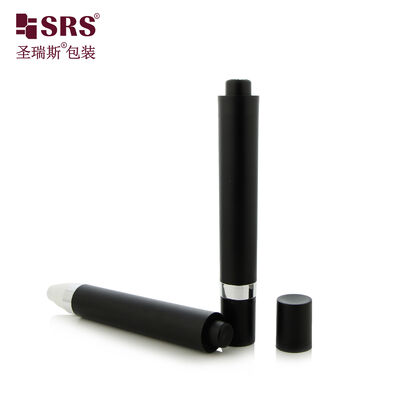 AY-15ML Wholesale Black Matte Pen-Style Press Bottle With Silver Trim For Liquid Concealer Lip Gloss&Cosmetic Packaging