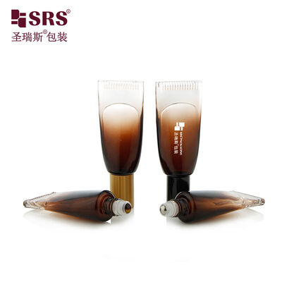 GB3-10ml Ombre Brown Cosmetic Glass Vials With Roller Ball Applicator For Lip Oil Packaging