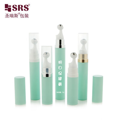 Cosmetic Eye Cream Container with Mint Green Body Roller Ball 7.5ML 10ML 15ML