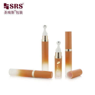 Matte Orange Gradient Coating Colored Custom Eye Serum Roll-On Bottle for Cooling Massage 10ml