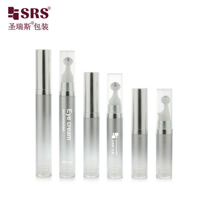 15g Matte Silver Gradient Eye Cream Roller Bottle with Silver Cap for Male Cosmetics