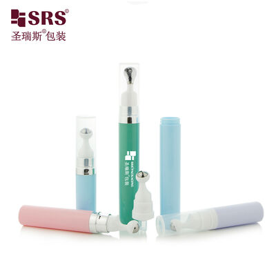 Colorful 10ml Plastic Eye Cream Roller Bottle with Metal Tip Applicator 7.5ml 10ml 15ml 