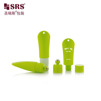 20ml Portable Hanging Tab Roll-on Plastic Bottle Custom Printed Logo Empty Roller Vial for Refreshing Oil Liquid Packaging