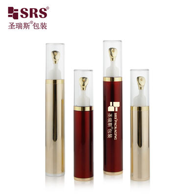 AY005 10ML 15ML Acrylic Gold Metal Massage Tip Head Airless Eye Cream Pump Bottle Cosmetic Packaging Tube 0.08CC Output