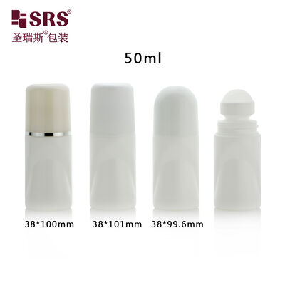 Wholesale 50ml Round Cylinder Plastic Roller Bottle Empty Roll‑on Container For Perfume Body Oil