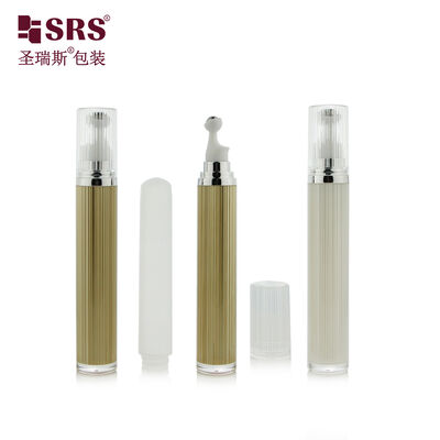 15ml/20ml Ribbed Acrylic Roll‑on Bottle Empty Eye Serum Massage Cosmetic Container Custom Logo