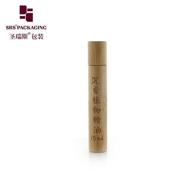 15ml Natural Bamboo Cover Roll‑on Bottle Glass Inner Vial Empty Cosmetic Packaging For Essential Oil Fragrance Massage Oil