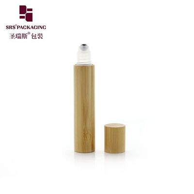 8ml Empty Bamboo Roller Bottle Plastic Inner Container With Steel Ball Mini Size Essential Oil Roll On Bottle Laser Logo Available