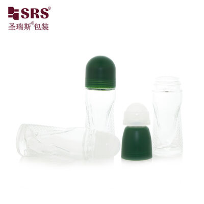 50ml Irregular‑Shaped Molded Glass Roll‑On Bottle With Plastic Roller Ball For Deodorant Body Perfume