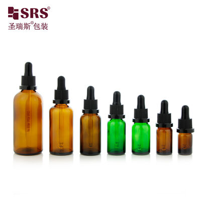 Empty Essential Oil Glass Bottle With Tamper‑Evident Dropper Cap Cosmetic Packaging Parts